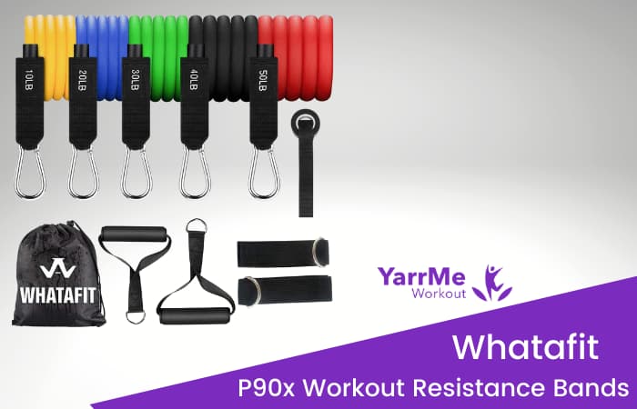P90x workout resistance bands - Whatafit bands with handles